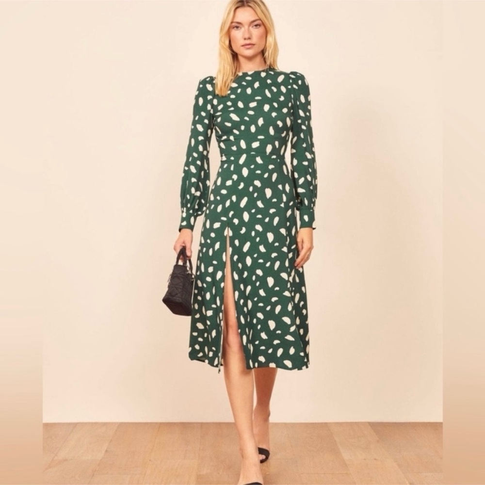 Reformation Long Sleeve Midi Creed Dress